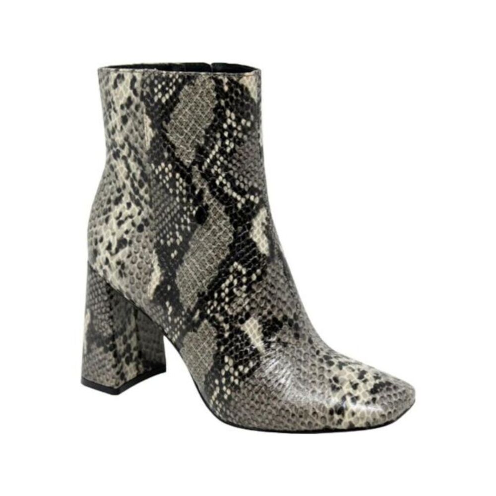 CHARLES BY CHARLES DAVID Womens Black Snake Teigan Flare Booties 9.5 M